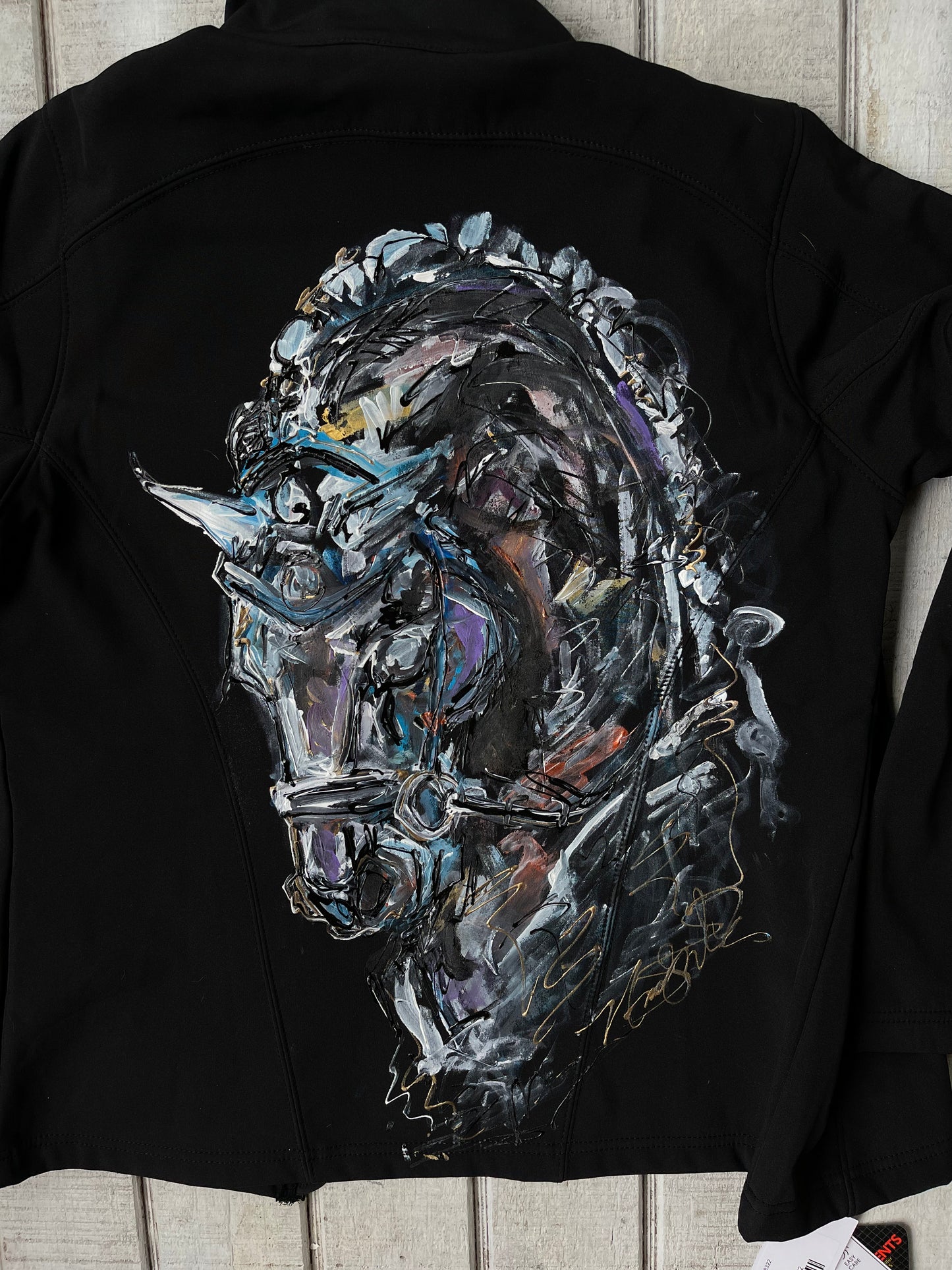 Hand Painted Baroque Dressage Horse Head Shirt.