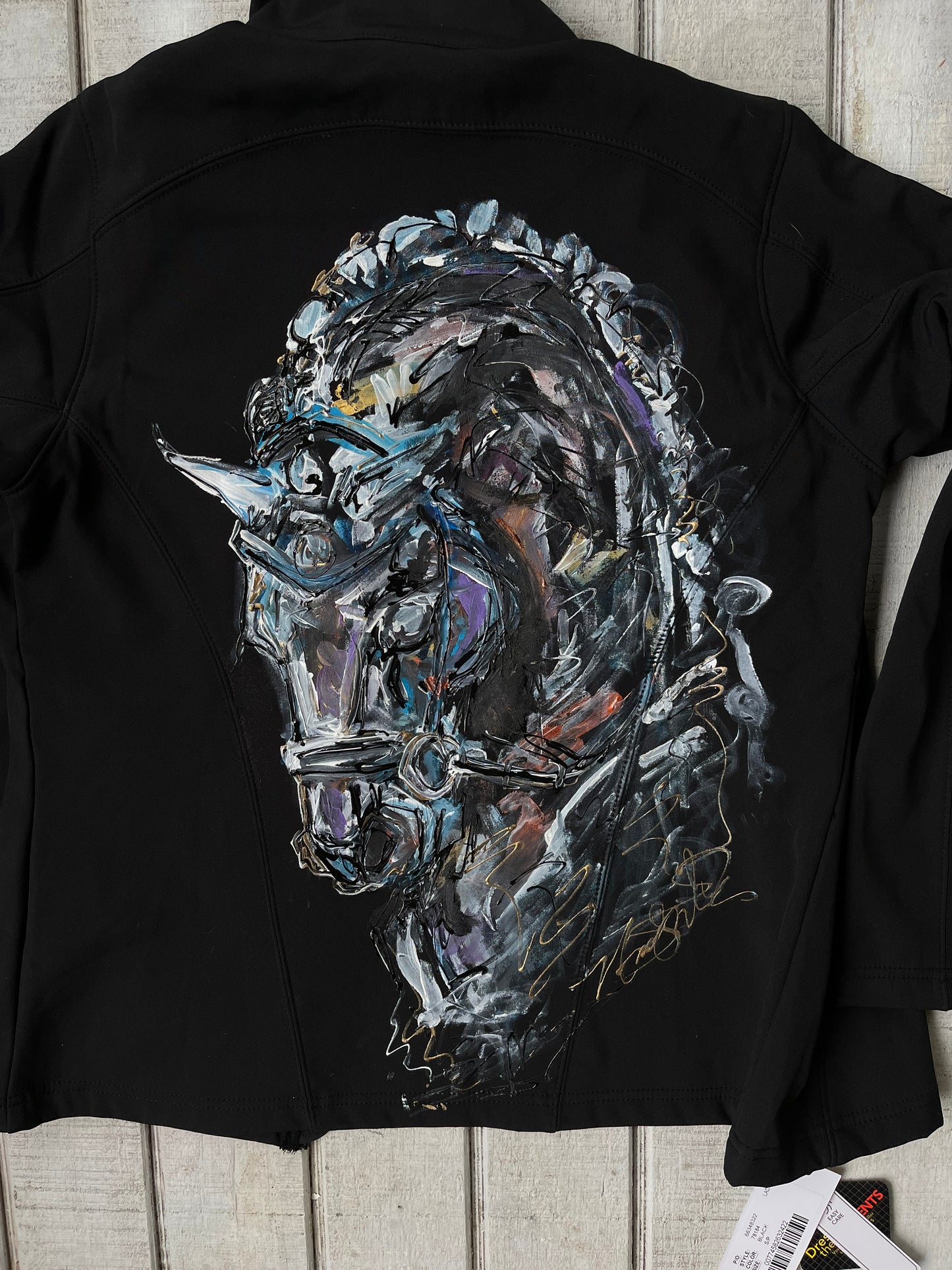 Hand Painted Baroque Dressage Horse Head Shirt.