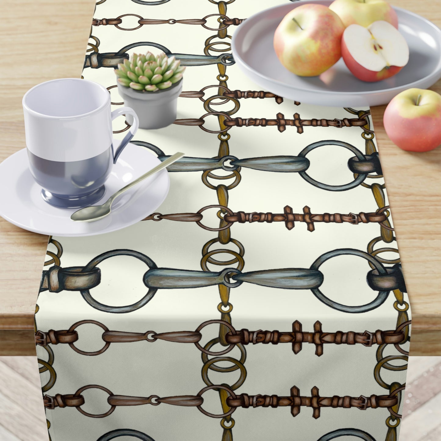 ivory snaffle Bit Tan Table Runner