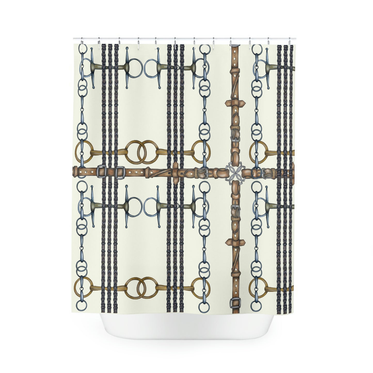 Snaffle bit Polyester Shower Curtain