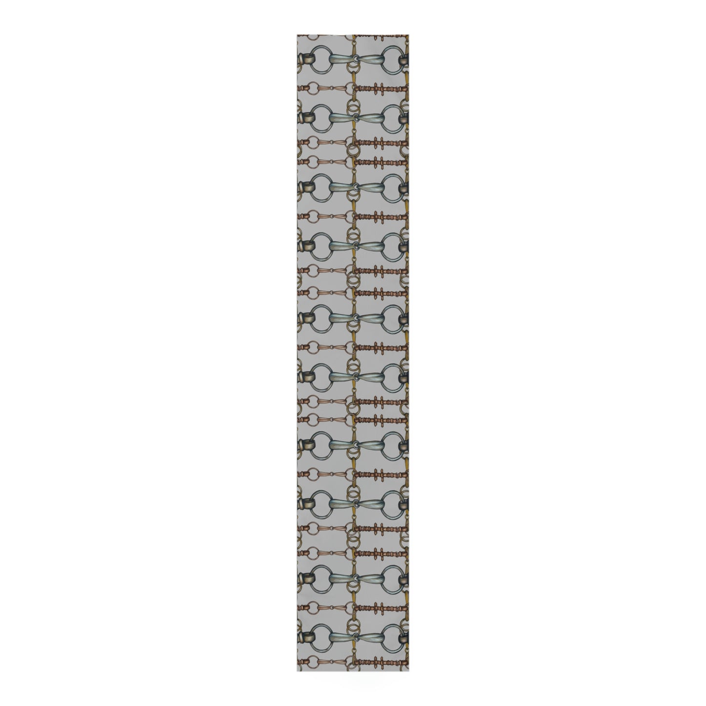 Gray snaffle Bit Table Runner
