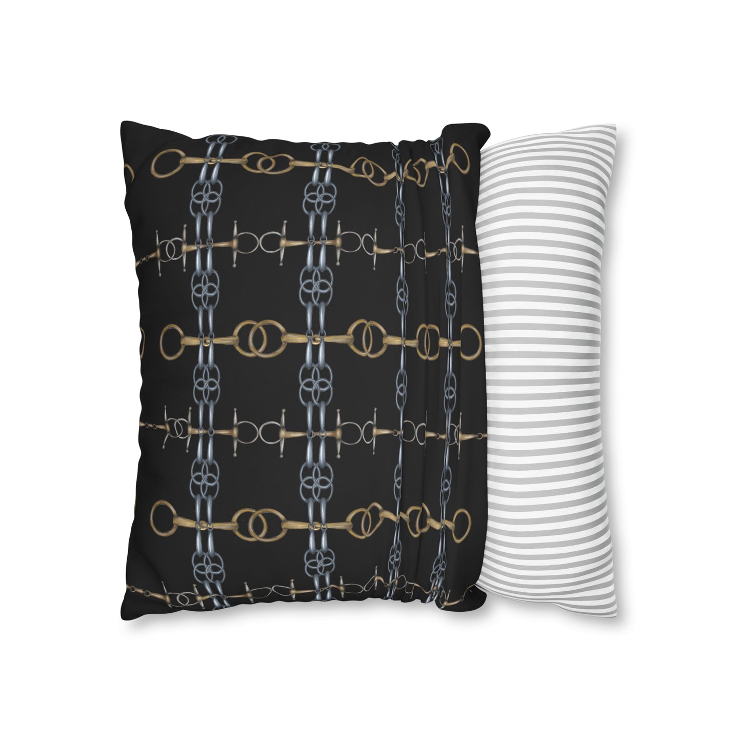 Black Bit Motif Double Sided Pillow Case