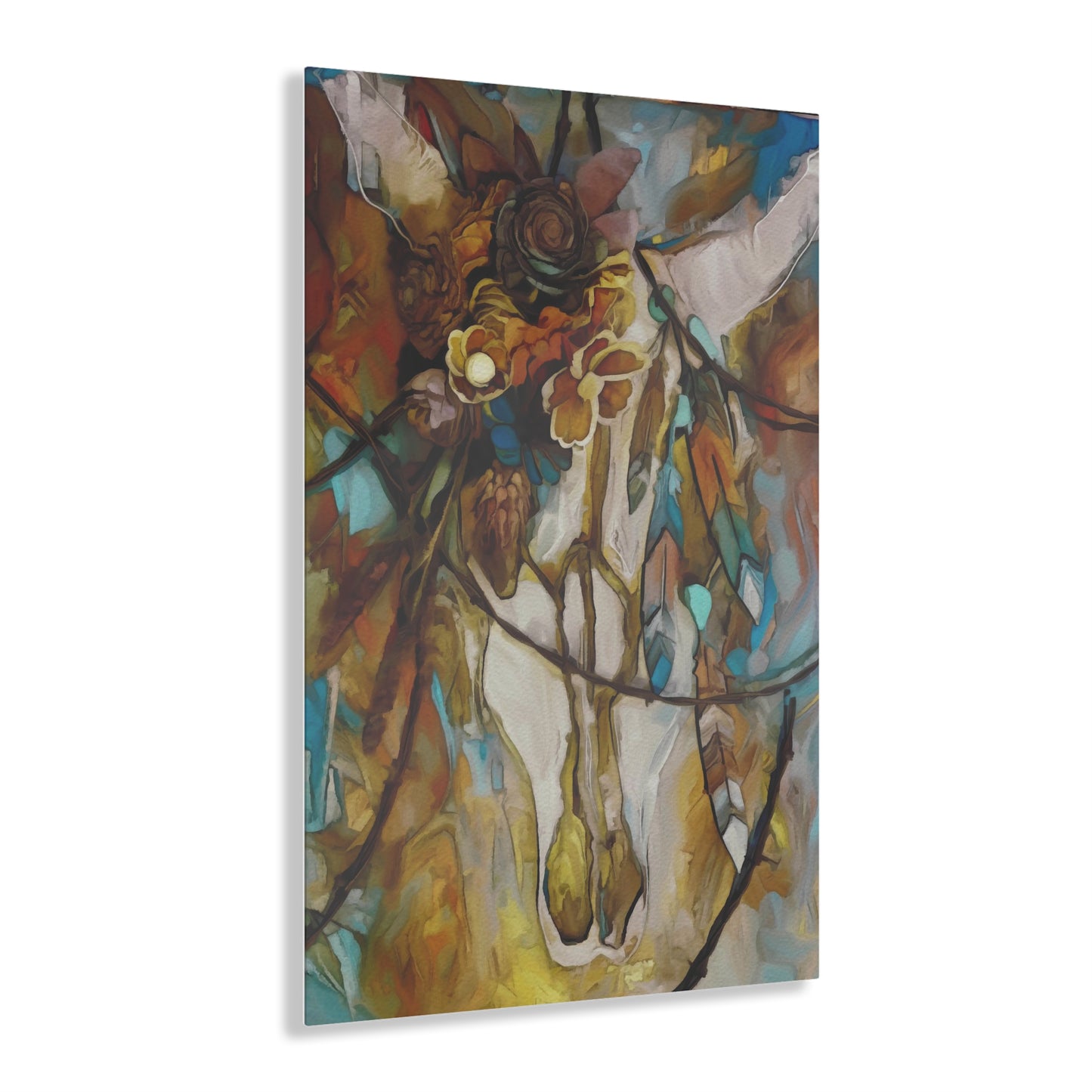 Southwestern Sugar Skull and barbed Wire Art Acrylic Print