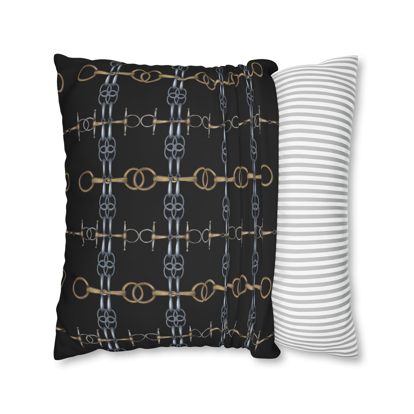 Black Bit Motif Double Sided Pillow Case