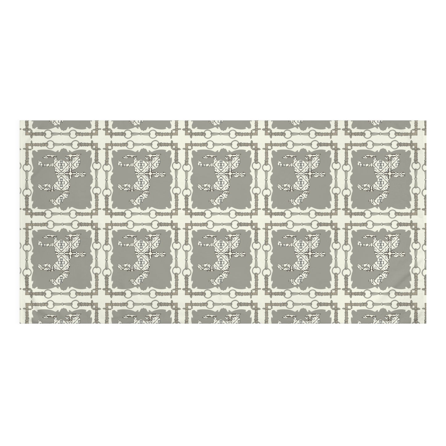 Ivory and Gray Dressage Horse Show/Bath Towel