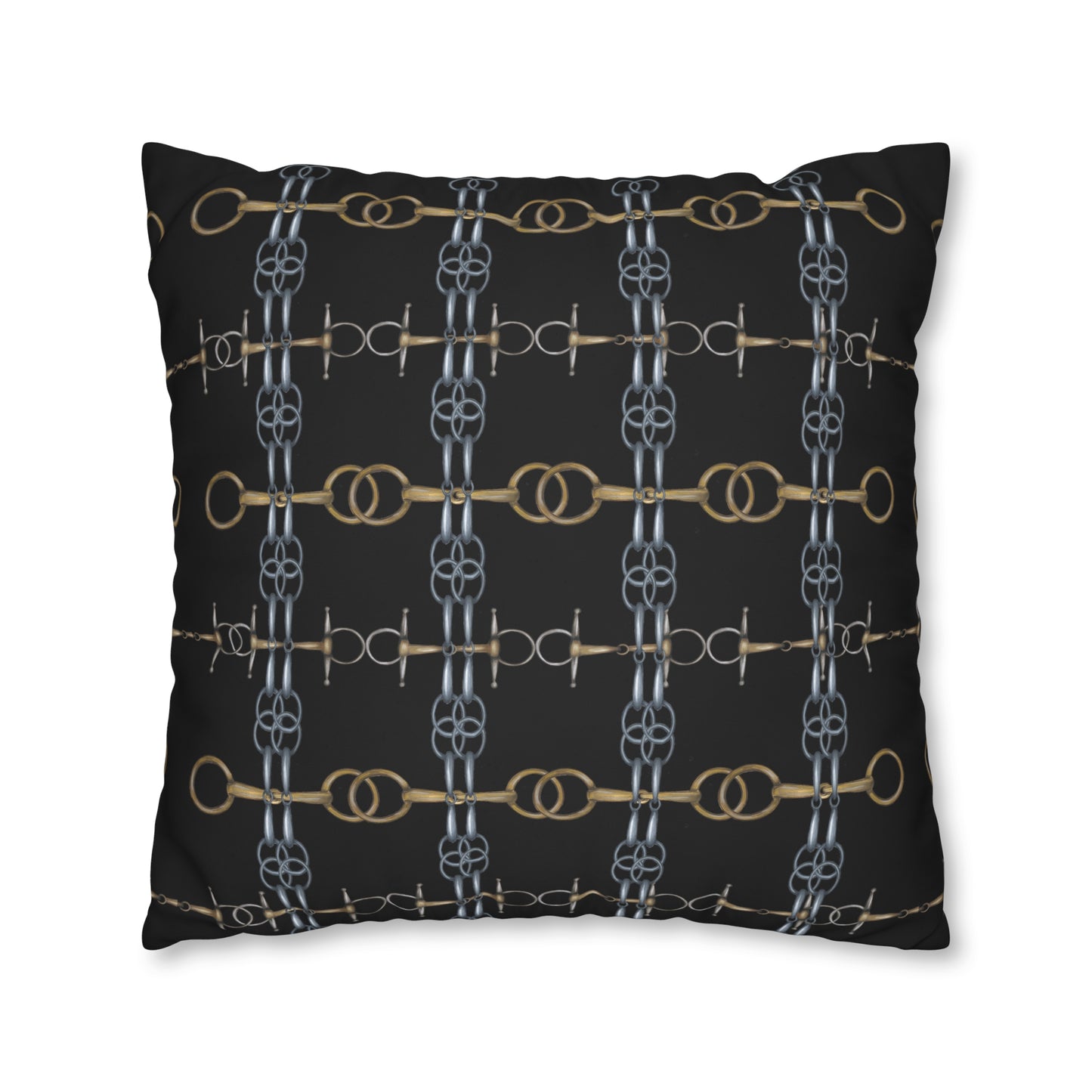 Black Bit Motif Double Sided Pillow Case