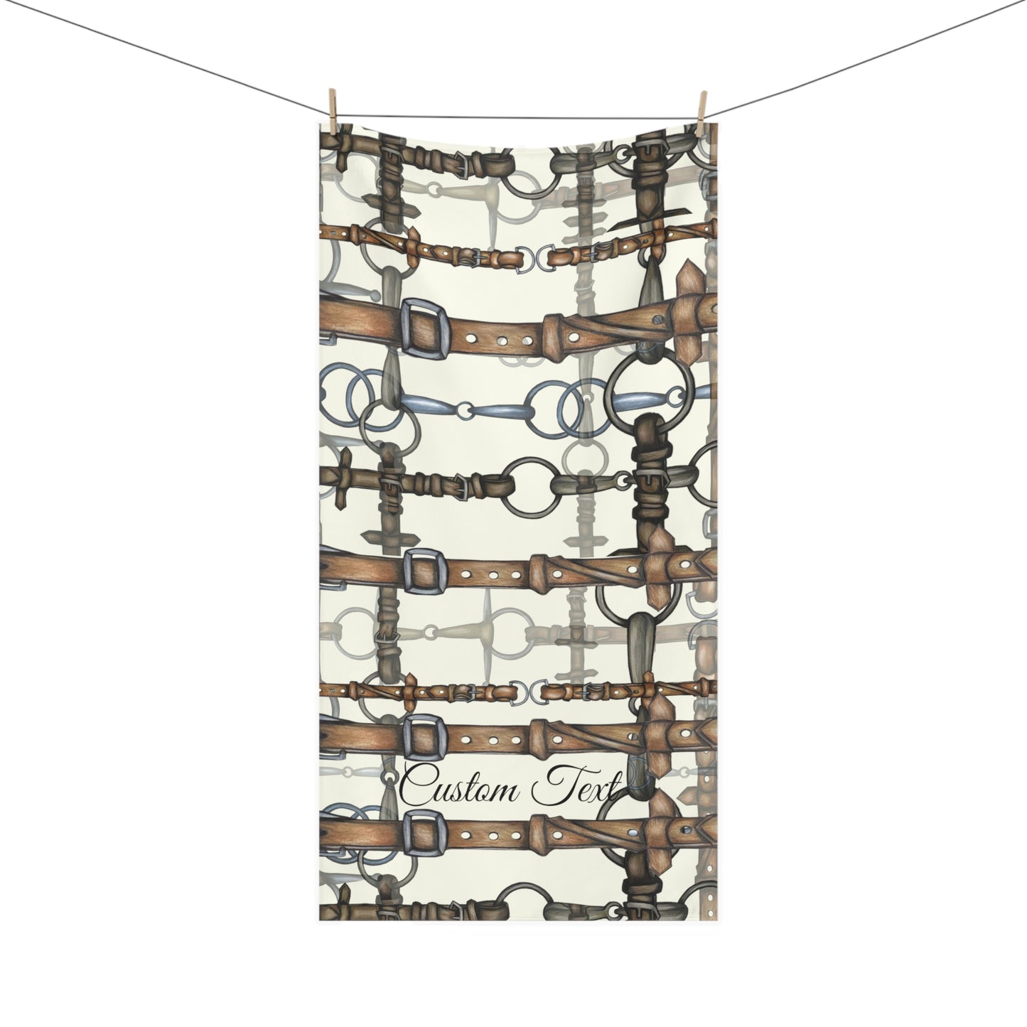 Custom Text Logo Snaffle Bit Premium Towel Design