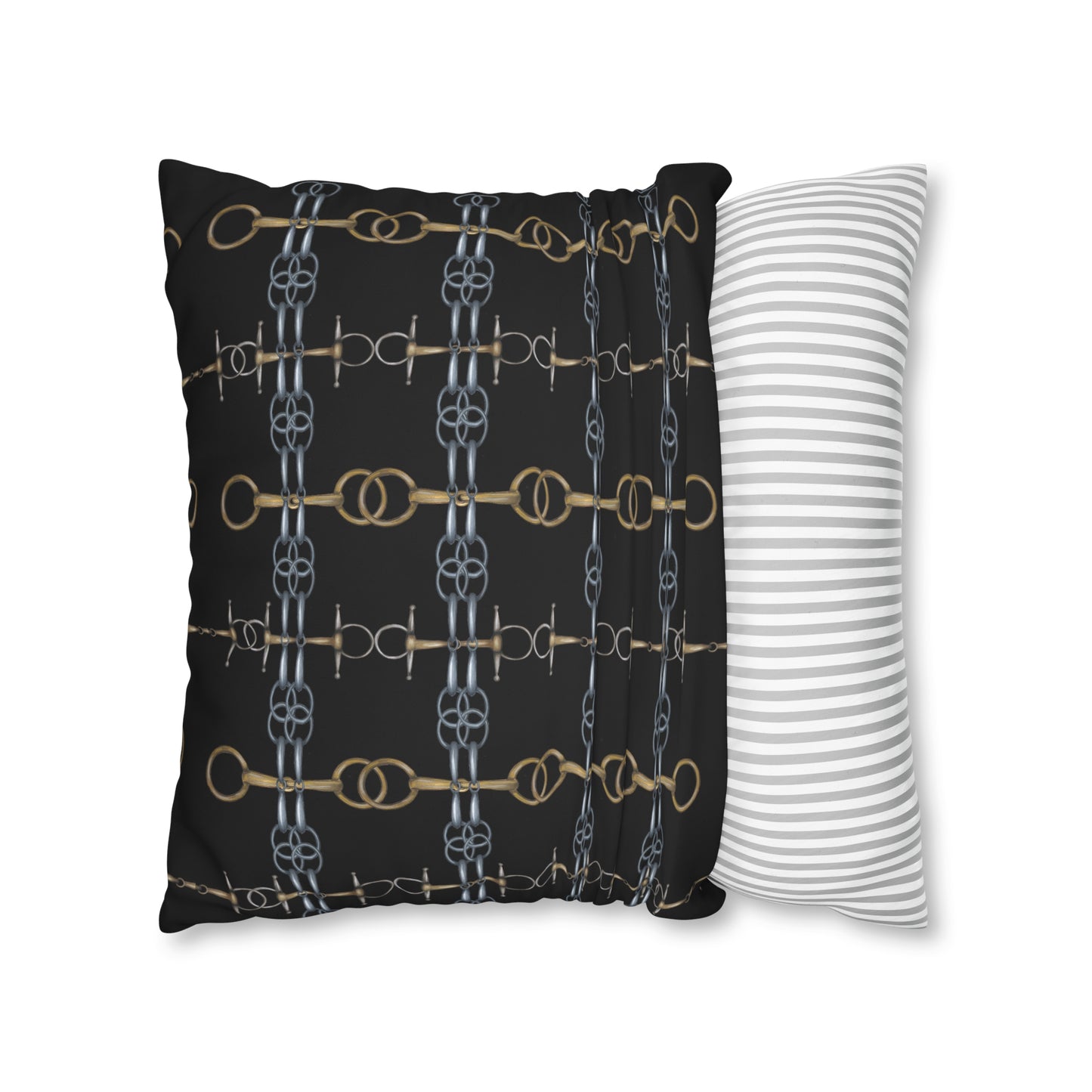 Black Bit Motif Double Sided Pillow Case