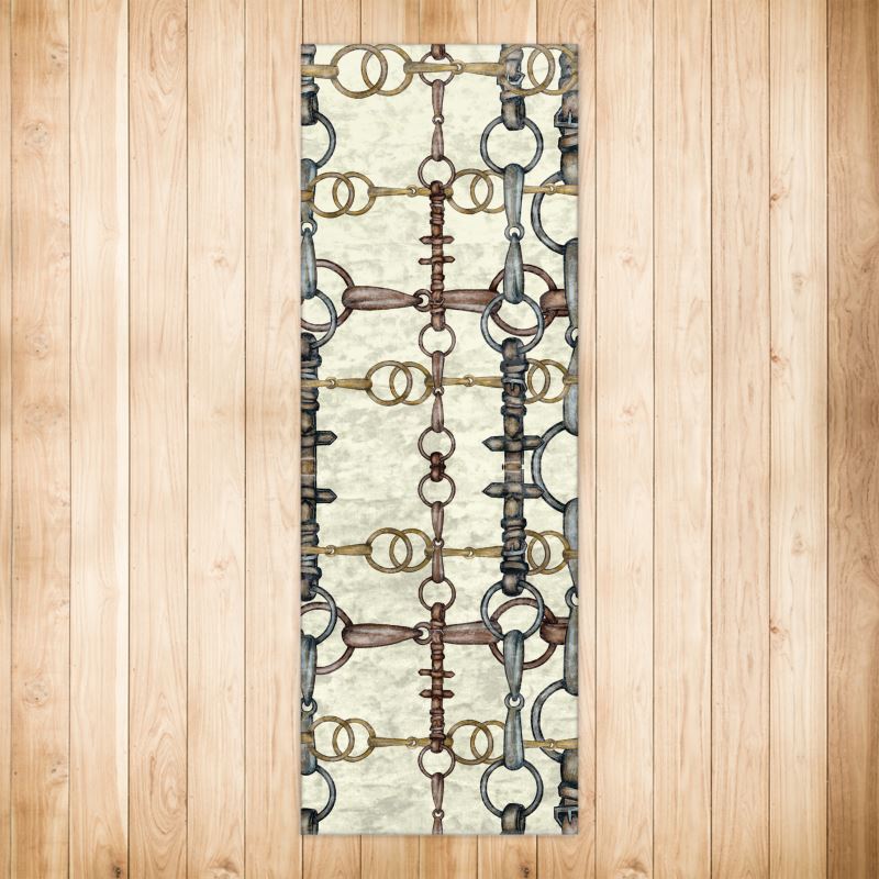 Ivory Bit Motif Rug, 6ft x 2ft