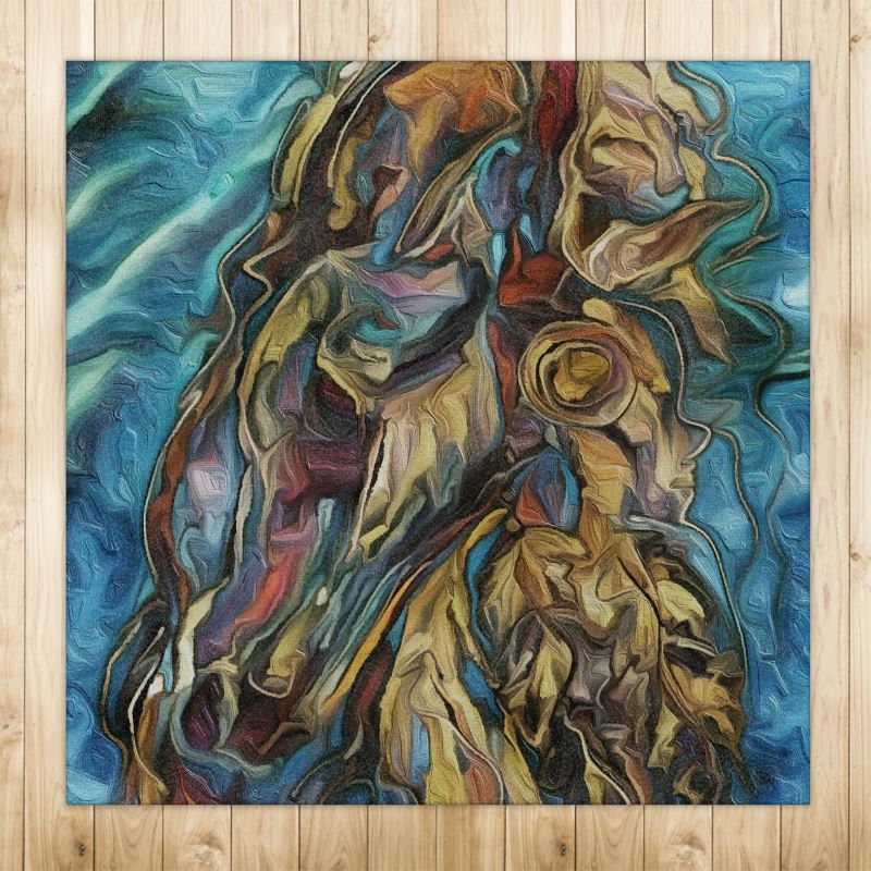 Medium Equestrian Artistic Area Rugs, 4ft x 4ft, Original Artwork
