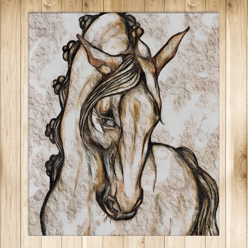 Medium O, Dressage Shimmer Rug 4ft x 5ft. Baroque Lover Home Decor