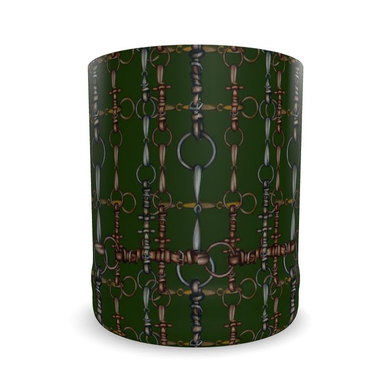 Green and Gold, Equestrian Bit Whiskey Glass, Luxury Bar, Horse lover