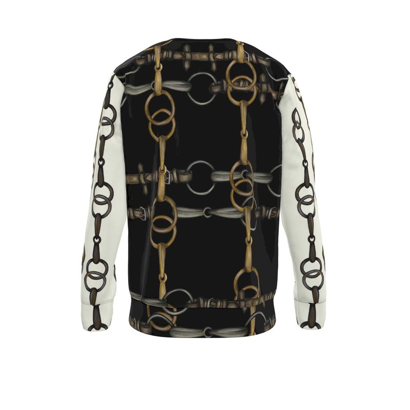 Equestrian Random Bit Motif Sweatshirt, Horse Fashion,
