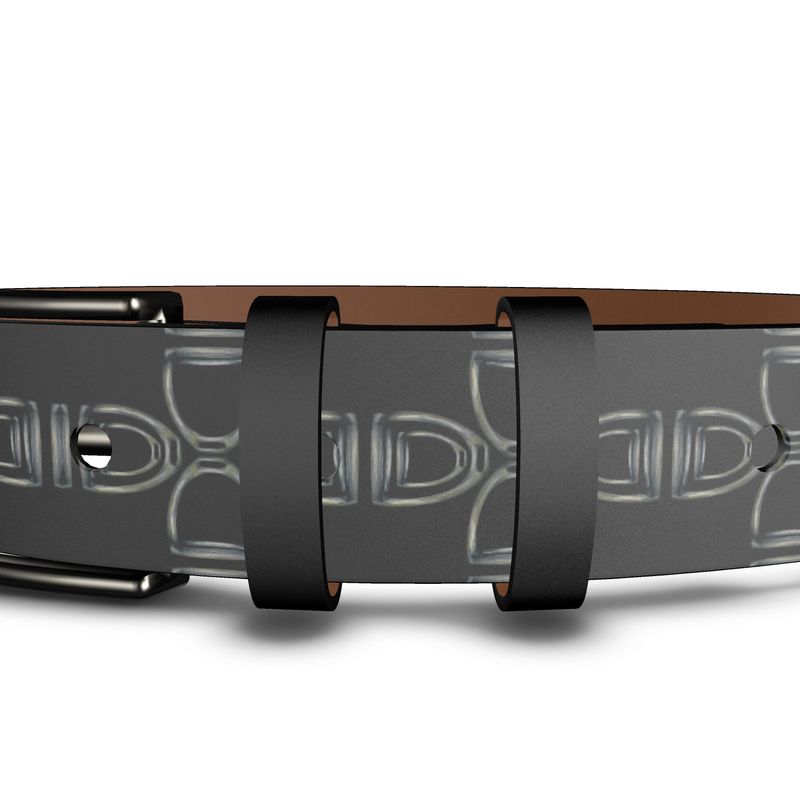 Equestrian Bit Motif Leather Belt, Horse Fashion