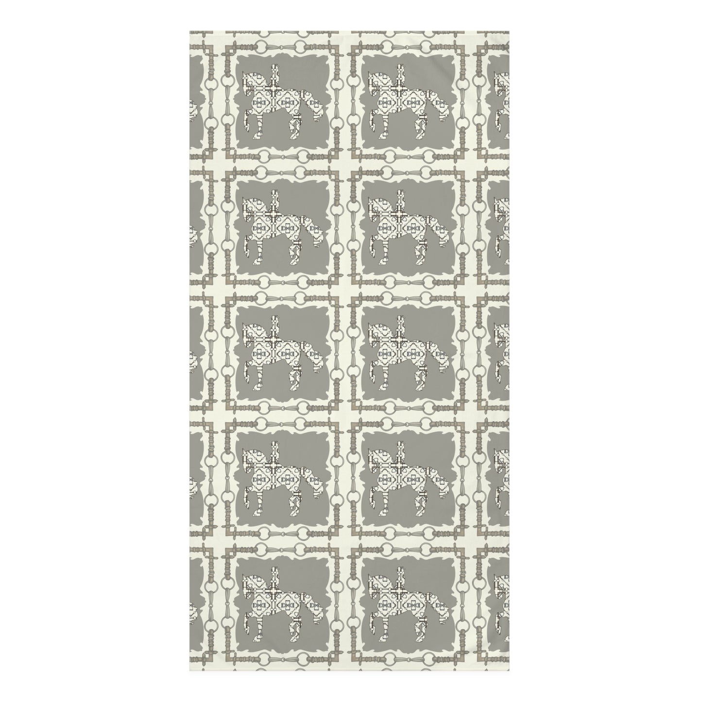Ivory and Gray Dressage Horse Show/Bath Towel