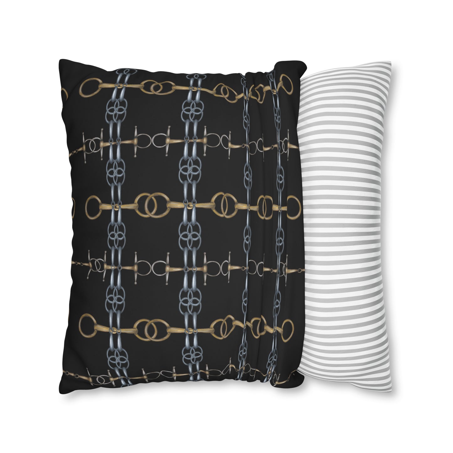Black Bit Motif Double Sided Pillow Case