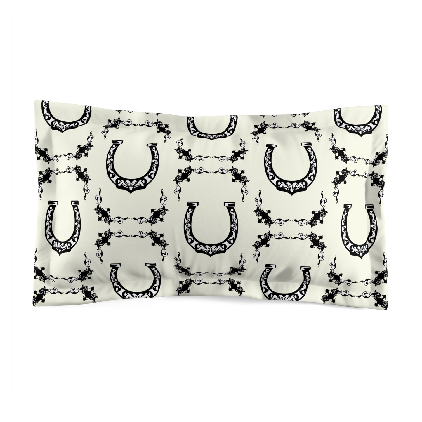 Horse Shoe Motif Equestrian Microfiber Pillow Sham