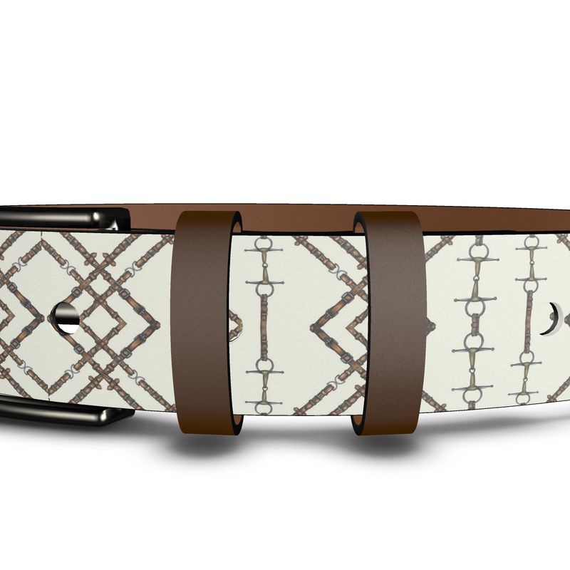 Tribal Rein Patterned Leather Belt