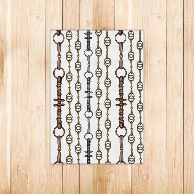 Velvety Equestrian Snaffle Bit and Reins Design Rug. 36"x25"