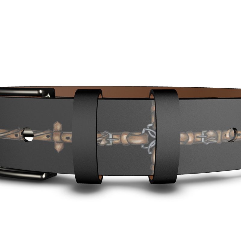 Rein Pattern Leather Belt