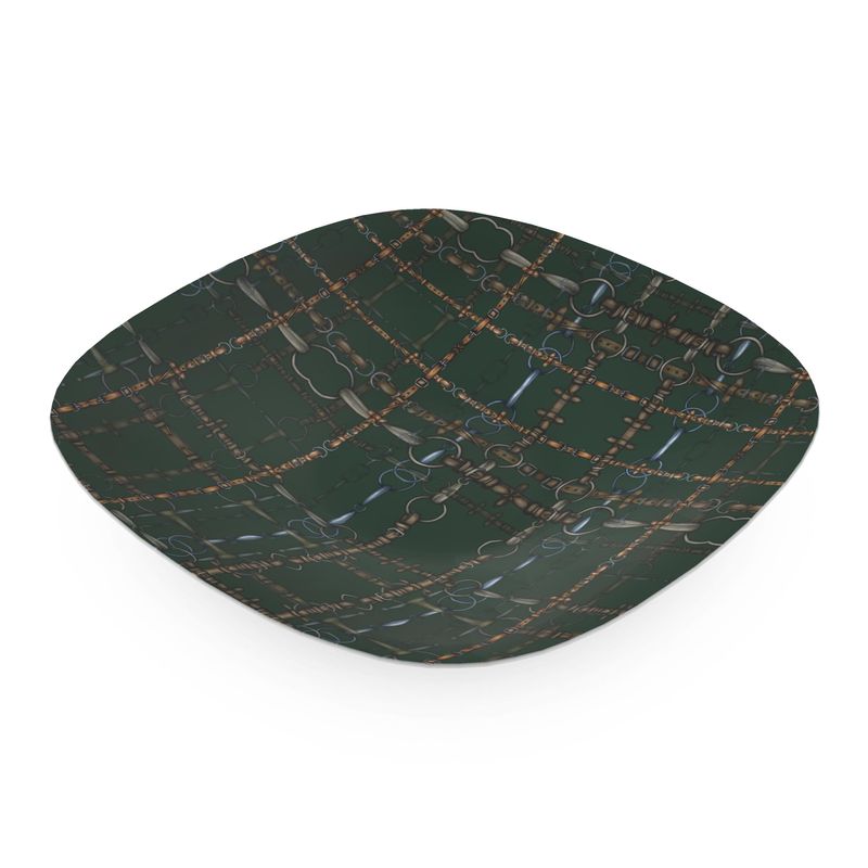 Hunter Green Equestrian Style Ornamental Bowl