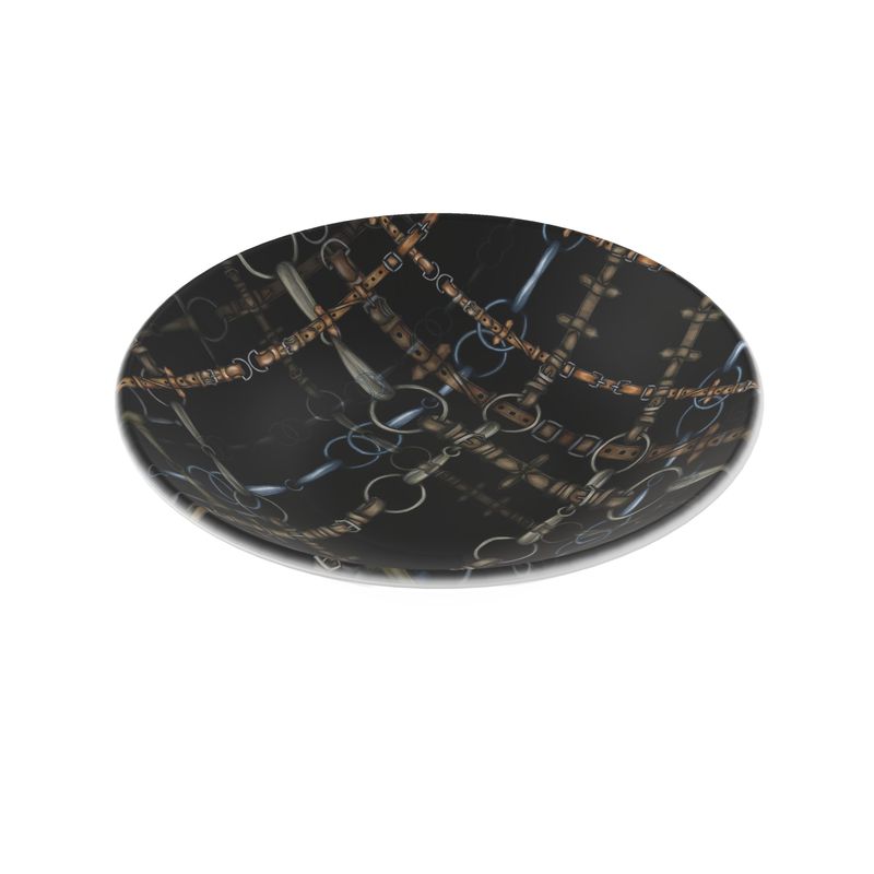 Small Black Bit Motif Ornamental Bowl