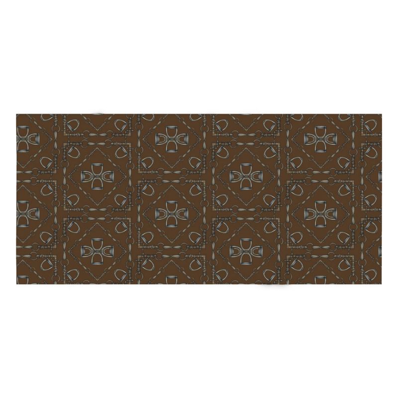 Bit and Stirrup Design Equestrian Linen Cotton Table Cloth