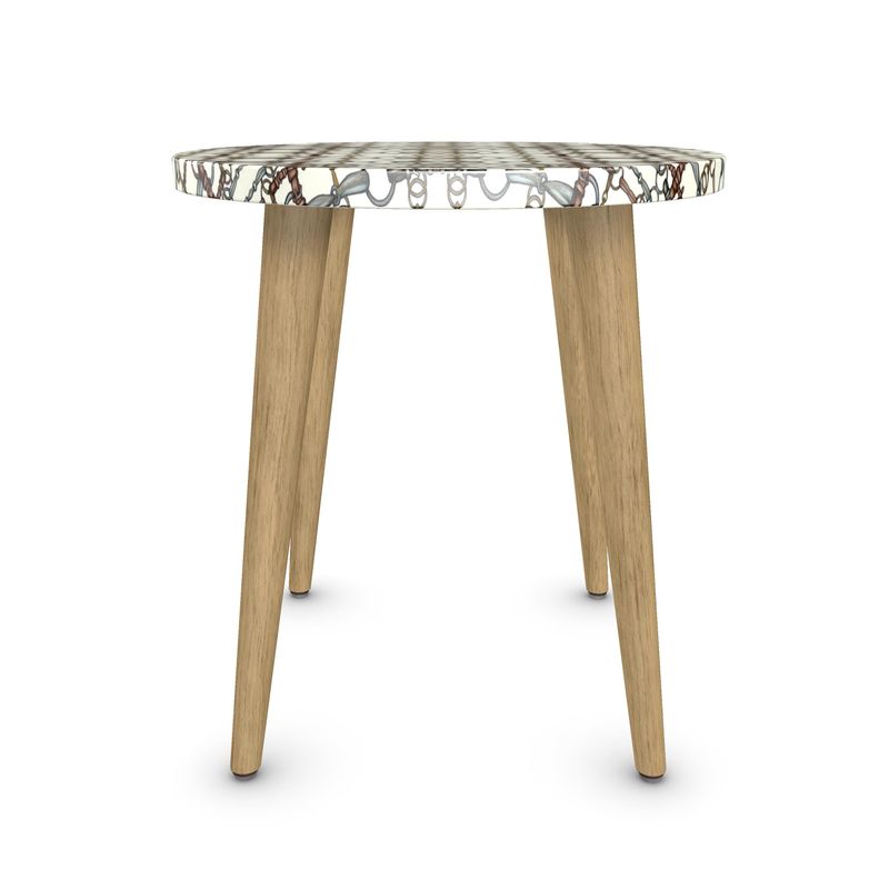 Ivory Chaos Bit Motif Round Side table