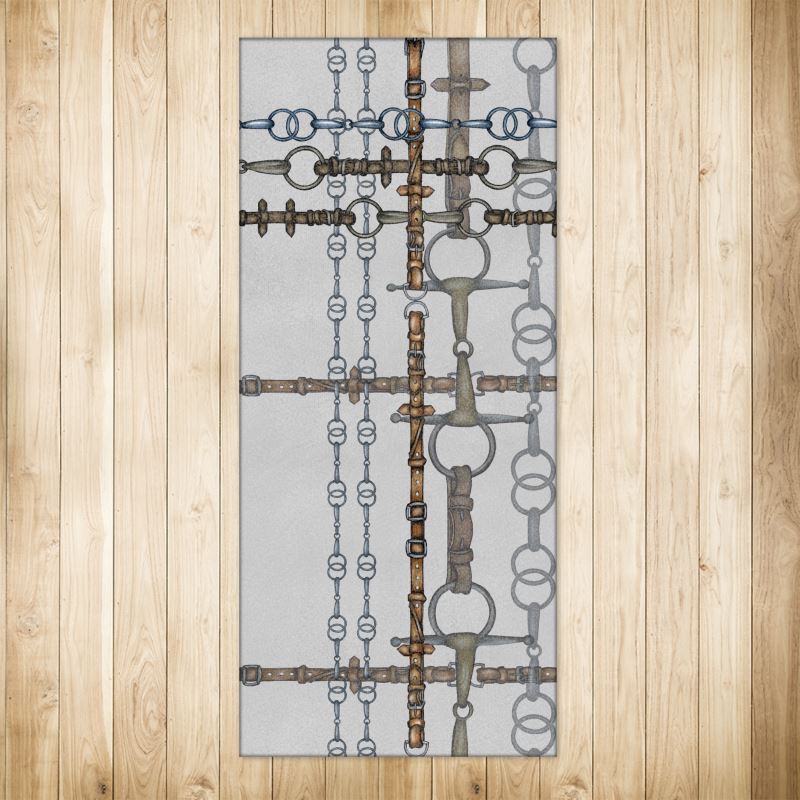 Light Gray Chaos Bit Rug 4x9.5