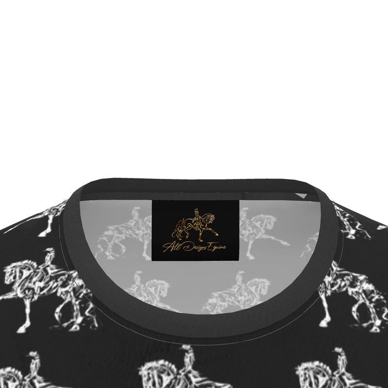 Dressage Horse Motif Black T Shirt
