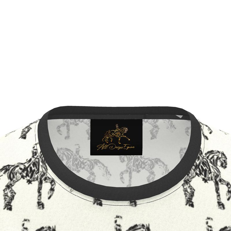 Ivory Dressage Horse Motif T Shirt