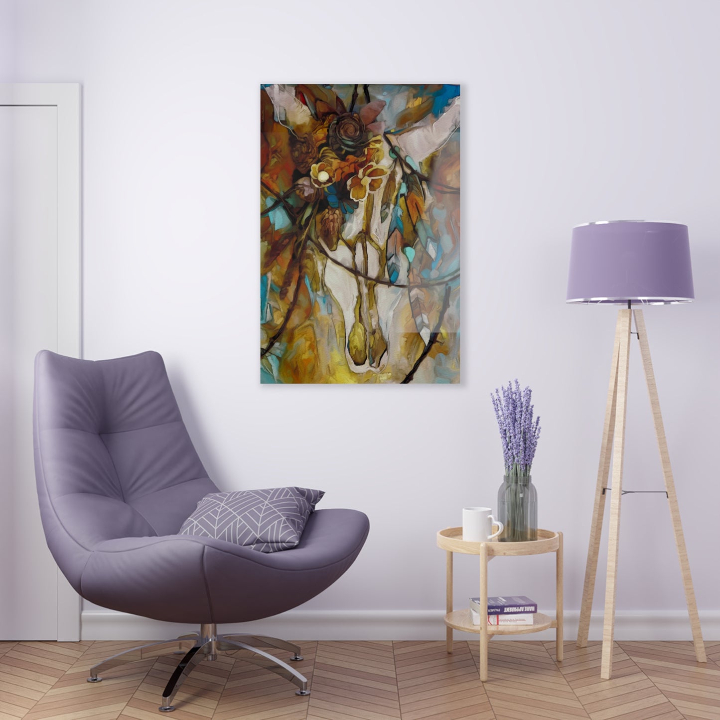 Southwestern Sugar Skull and barbed Wire Art Acrylic Print