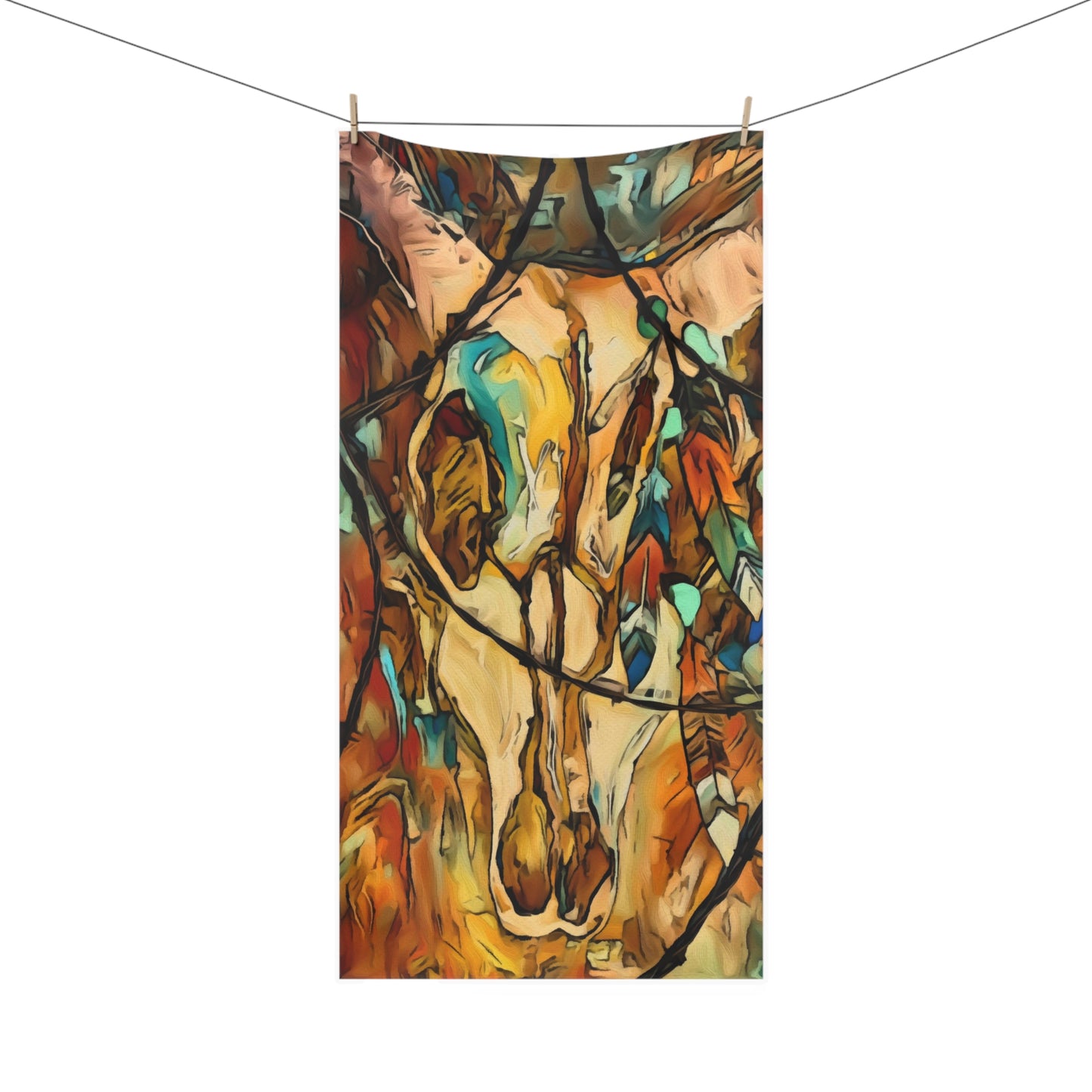 Southwestern Barbed Wire and Skull Luxury Bath Towel