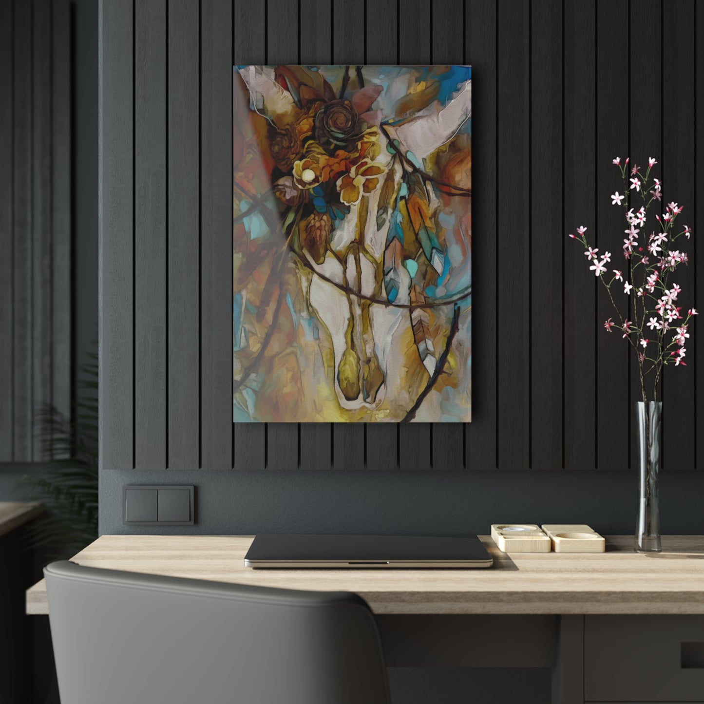 Southwestern Sugar Skull and barbed Wire Art Acrylic Print