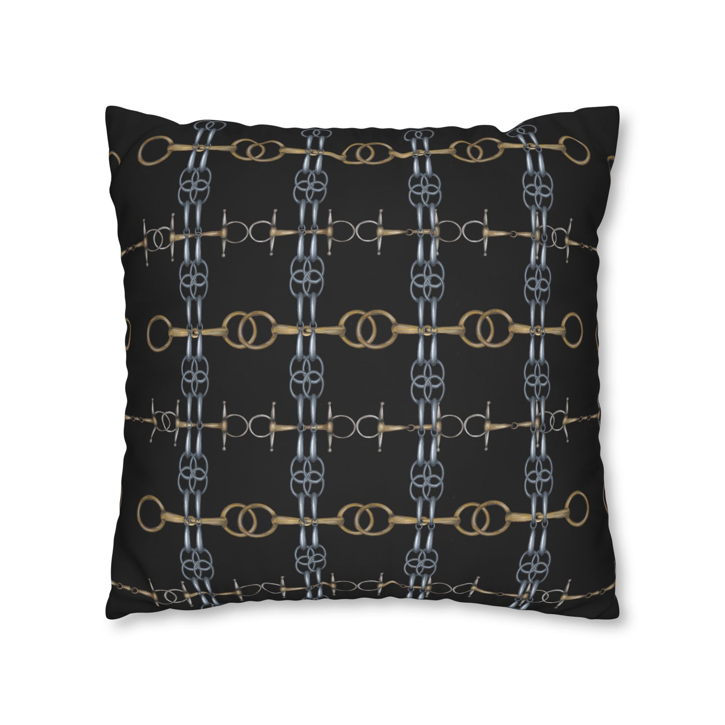 Black Bit Motif Double Sided Pillow Case