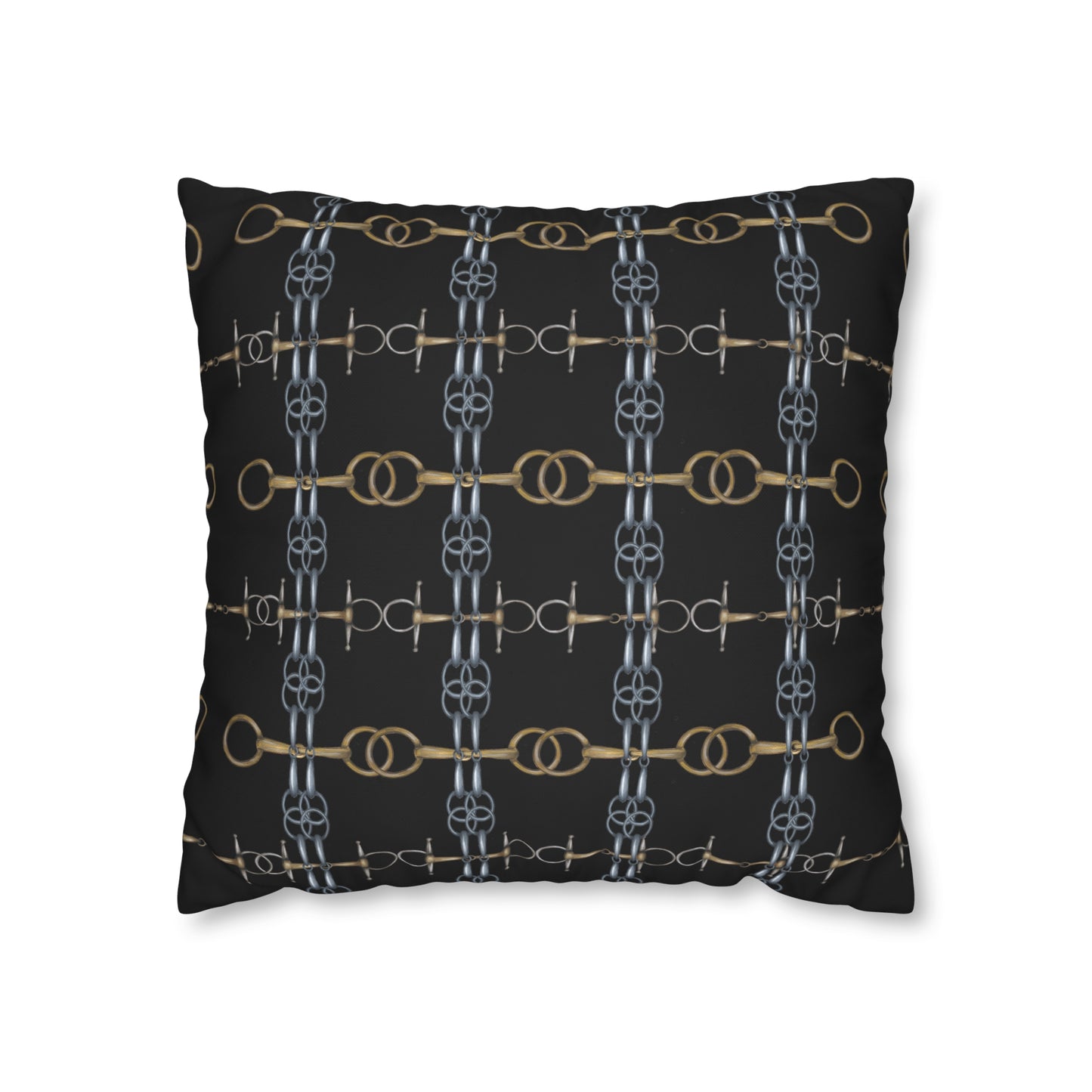 Black Bit Motif Double Sided Pillow Case
