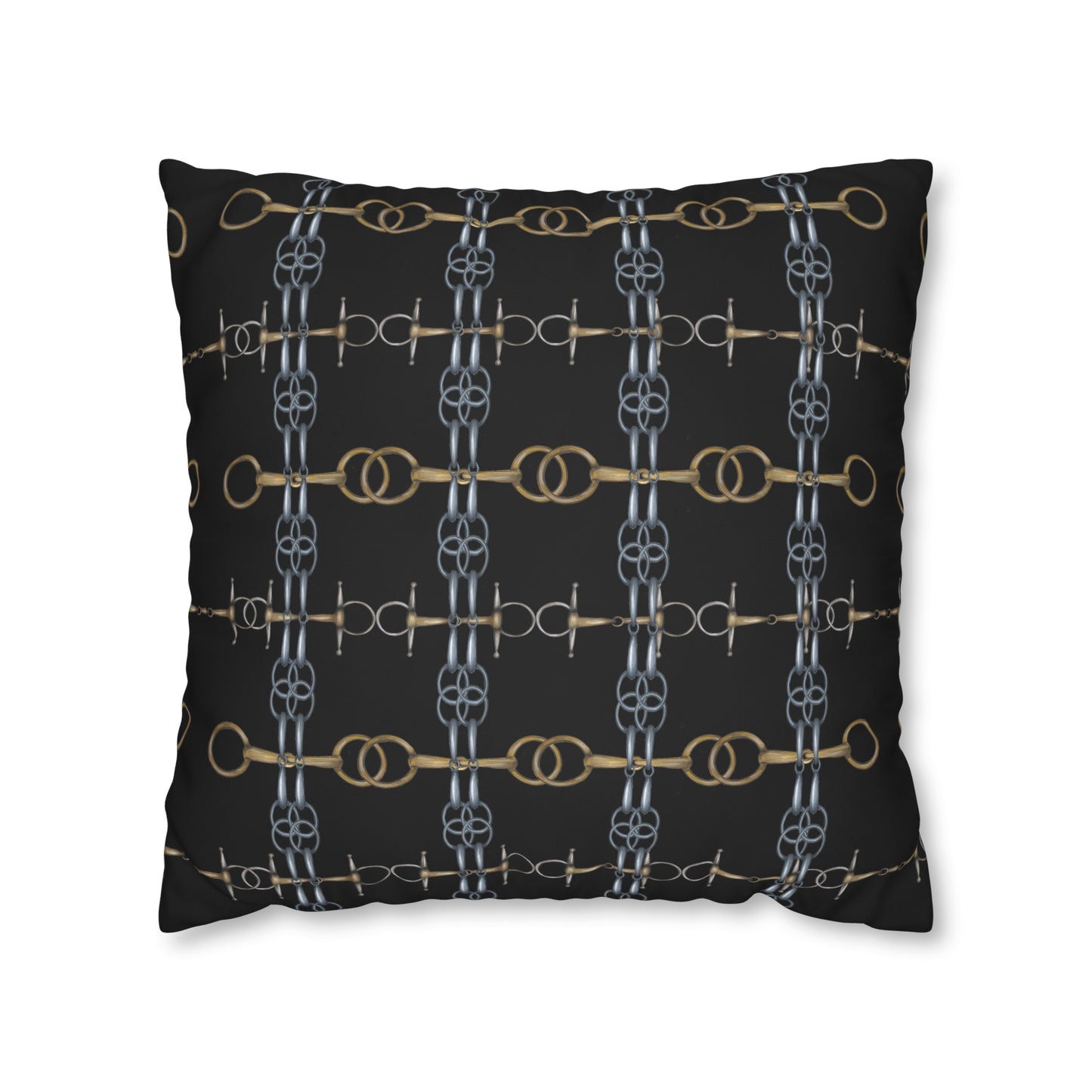 Black Bit Motif Double Sided Pillow Case