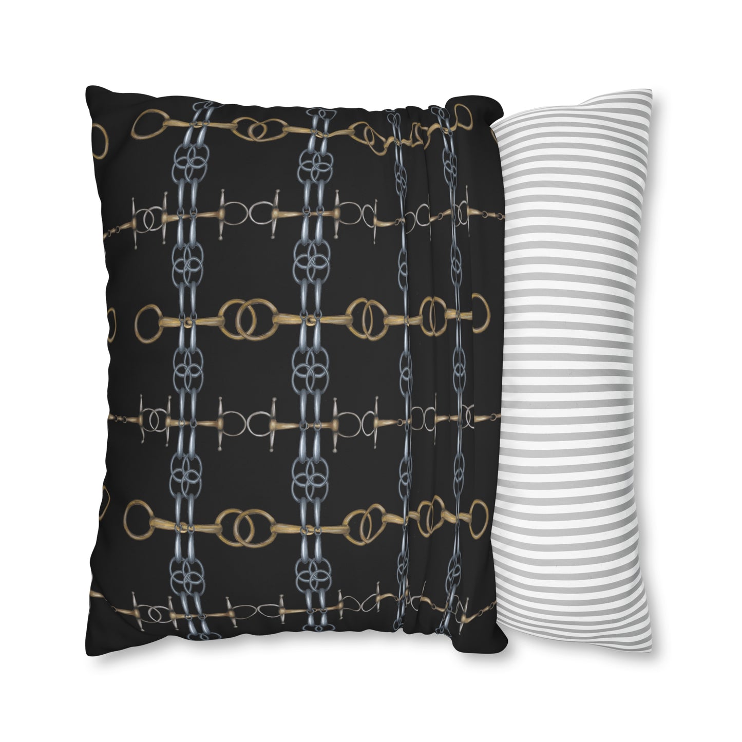 Black Bit Motif Double Sided Pillow Case