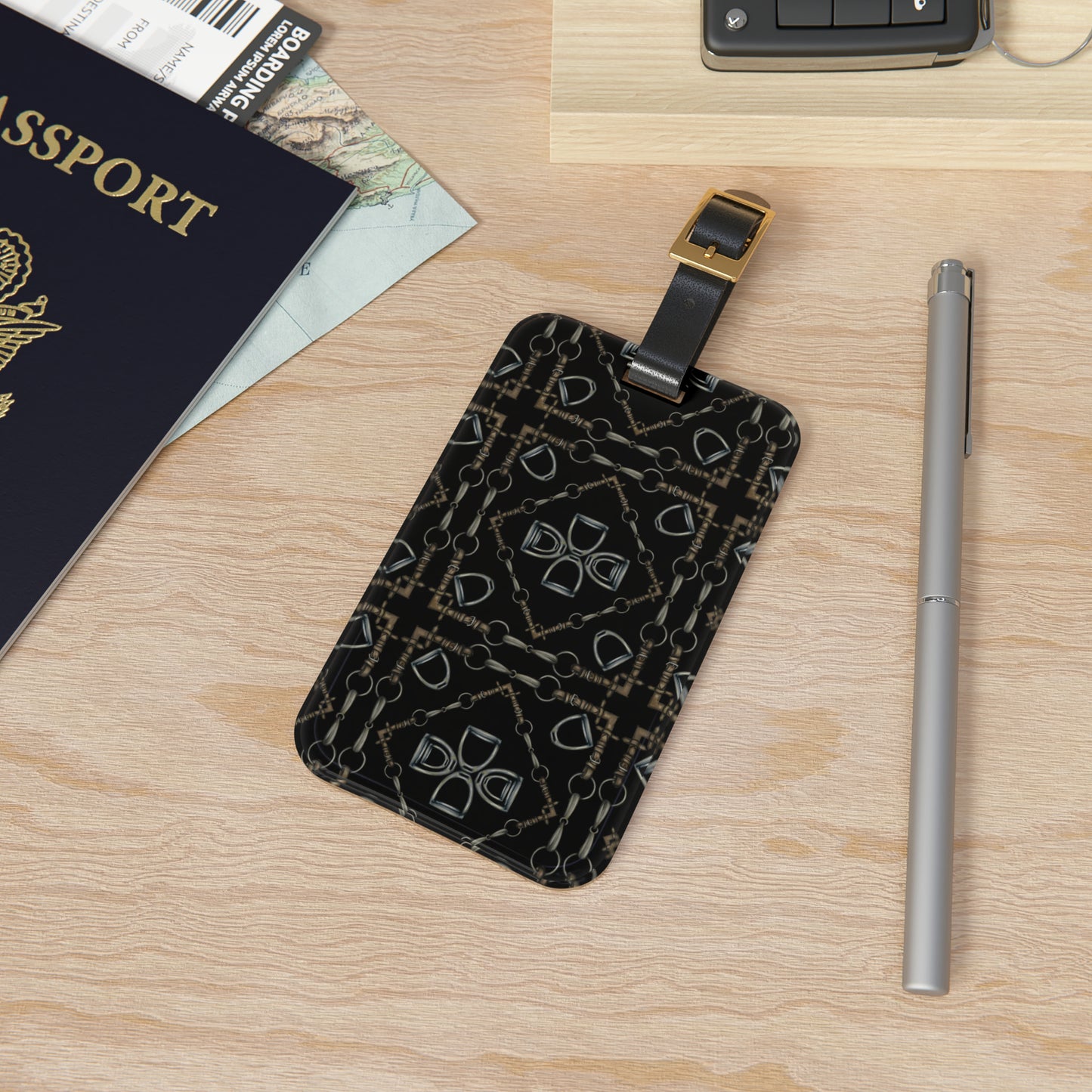 Geometric Bit Pattern Luggage Tag