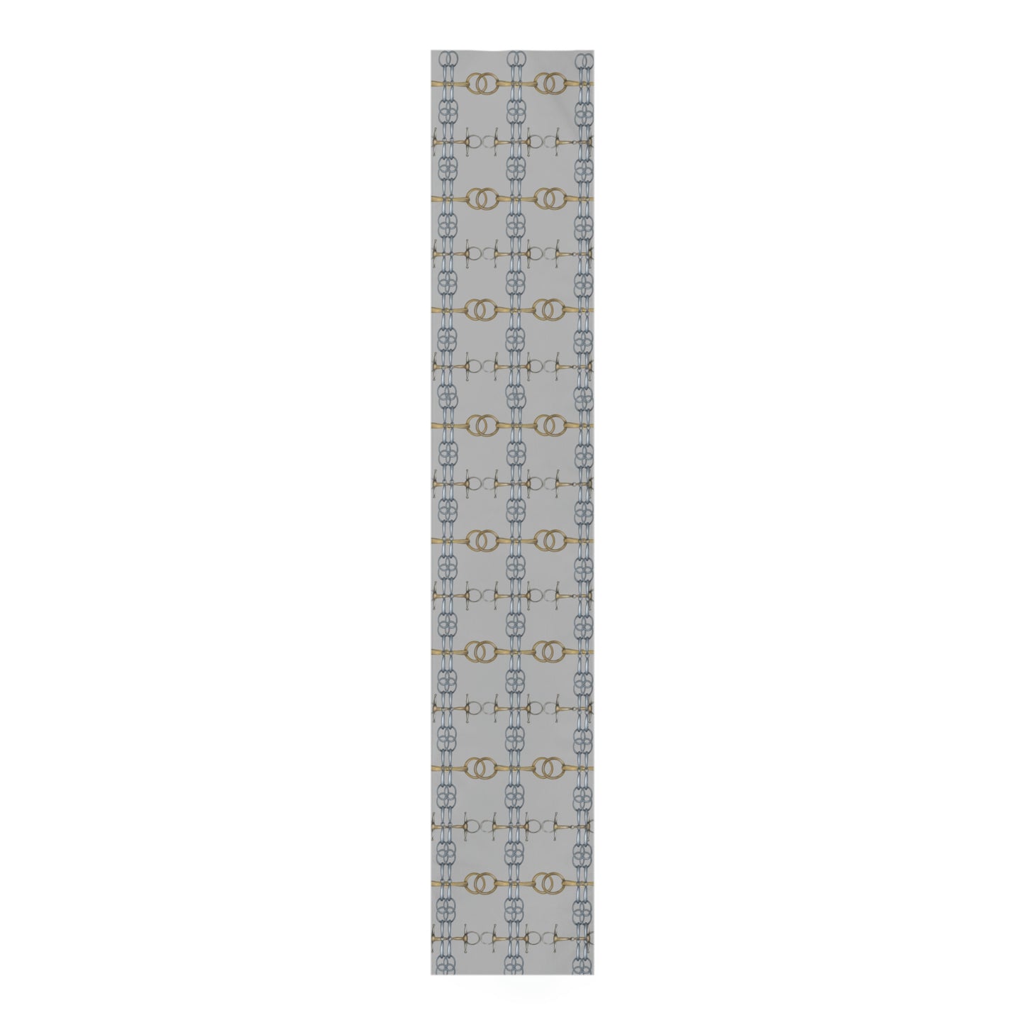 Gray Equestrian Snaffle Bit ivory Table Runner