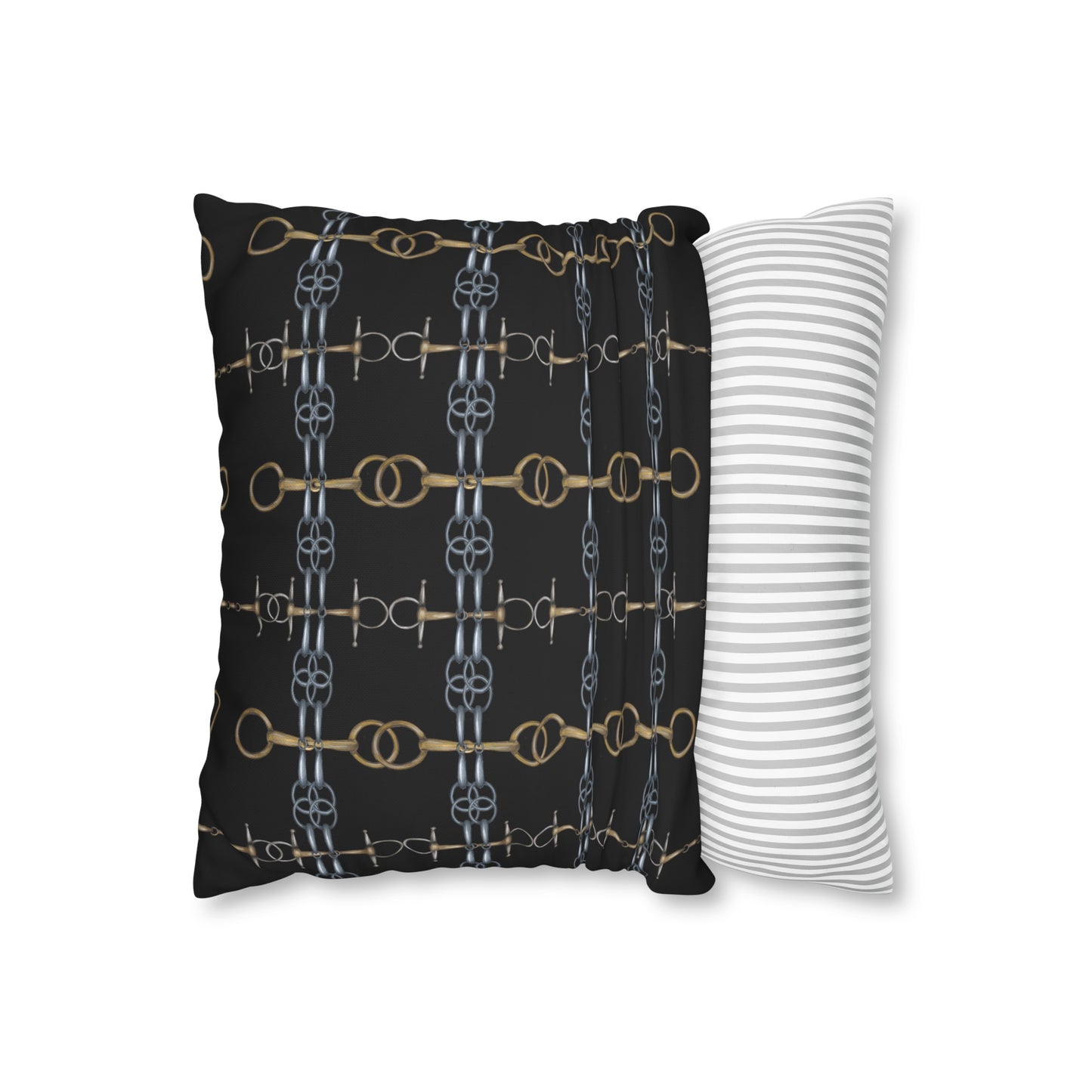 Black Bit Motif Double Sided Pillow Case