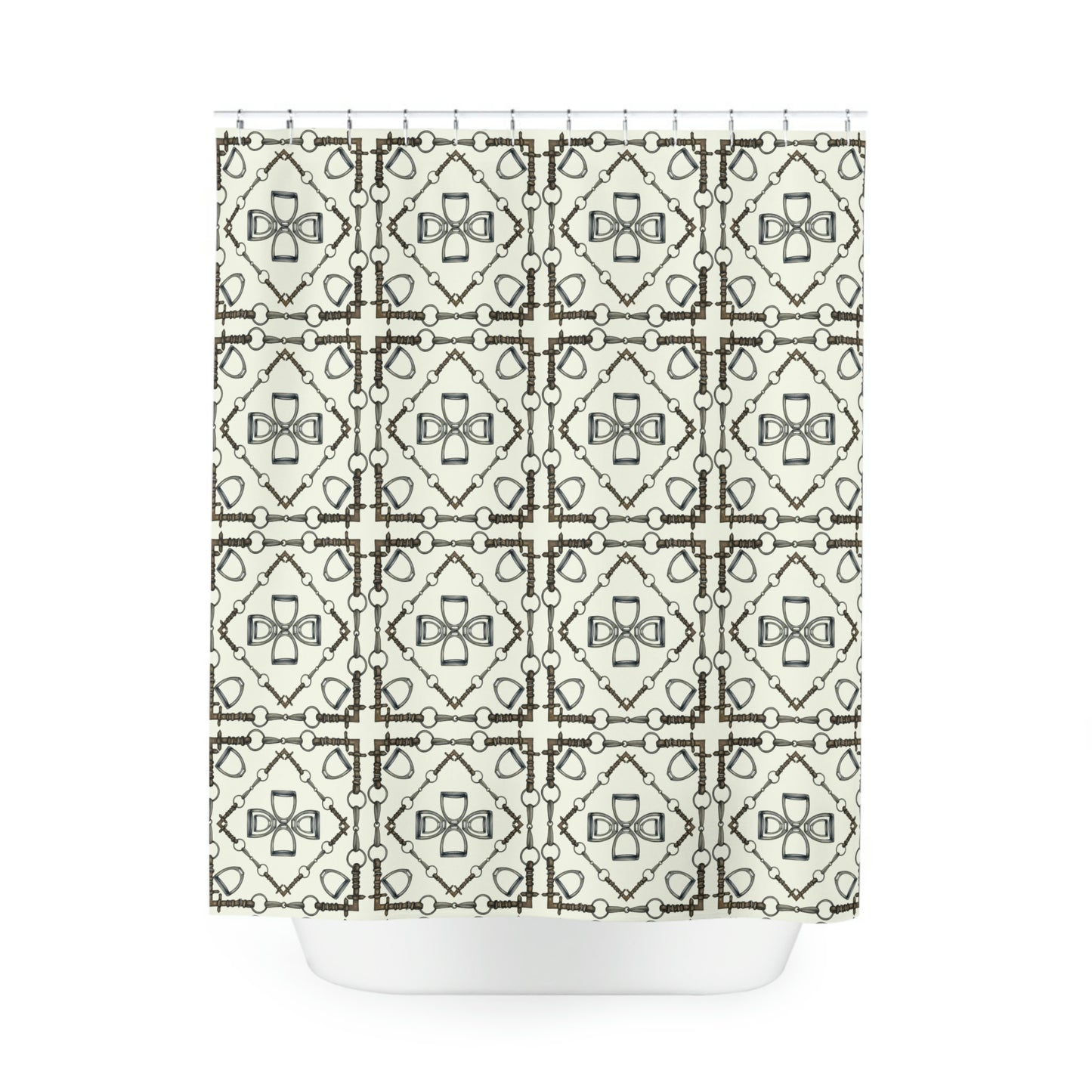 Snaffle bit stirrup Polyester Shower Curtain