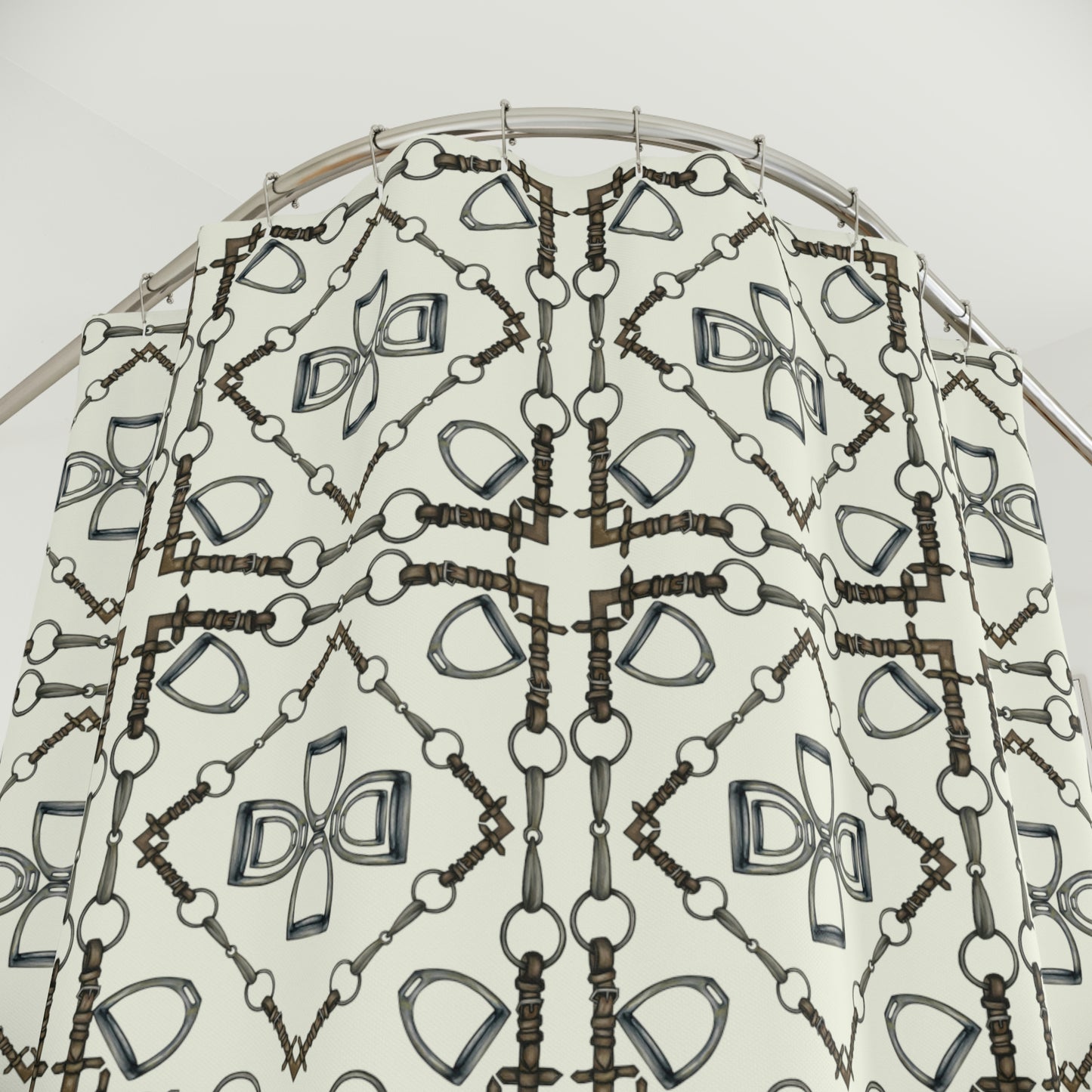 Snaffle bit stirrup Polyester Shower Curtain