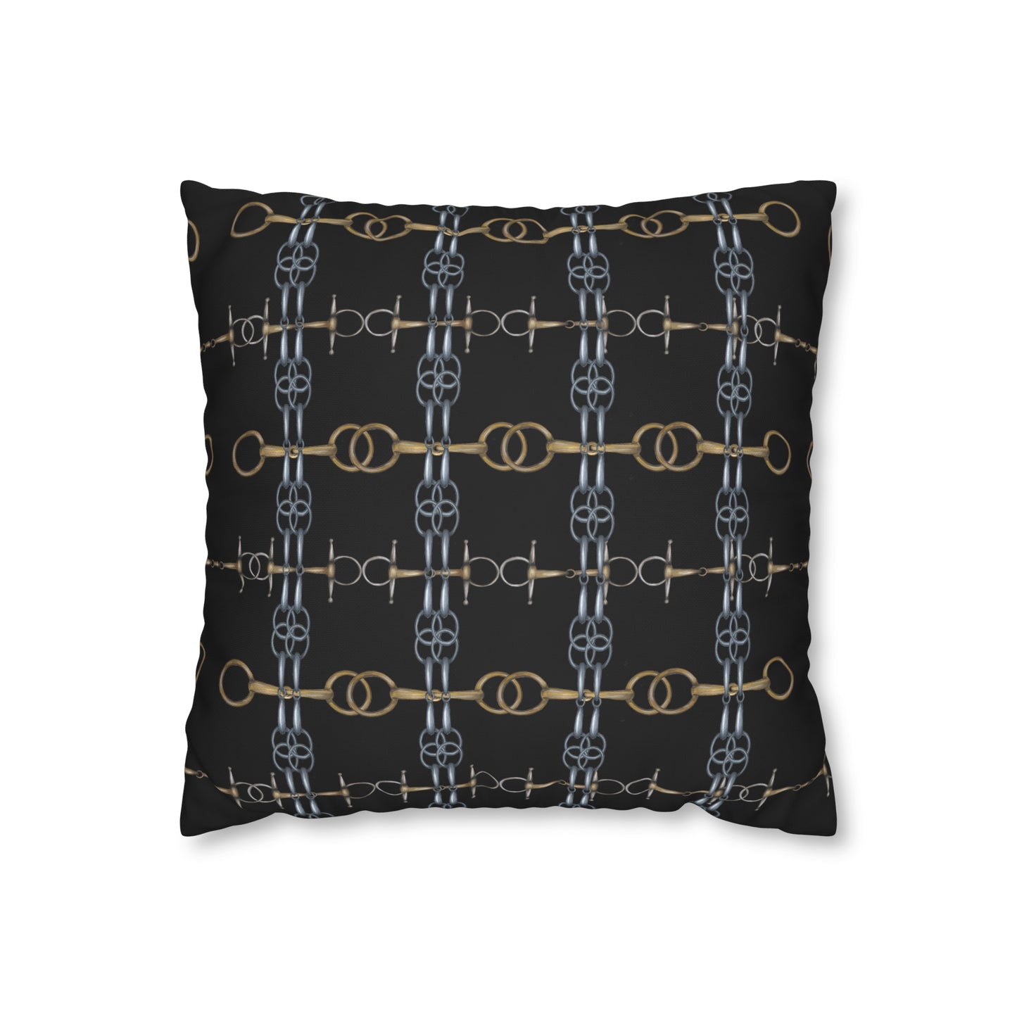 Black Bit Motif Double Sided Pillow Case