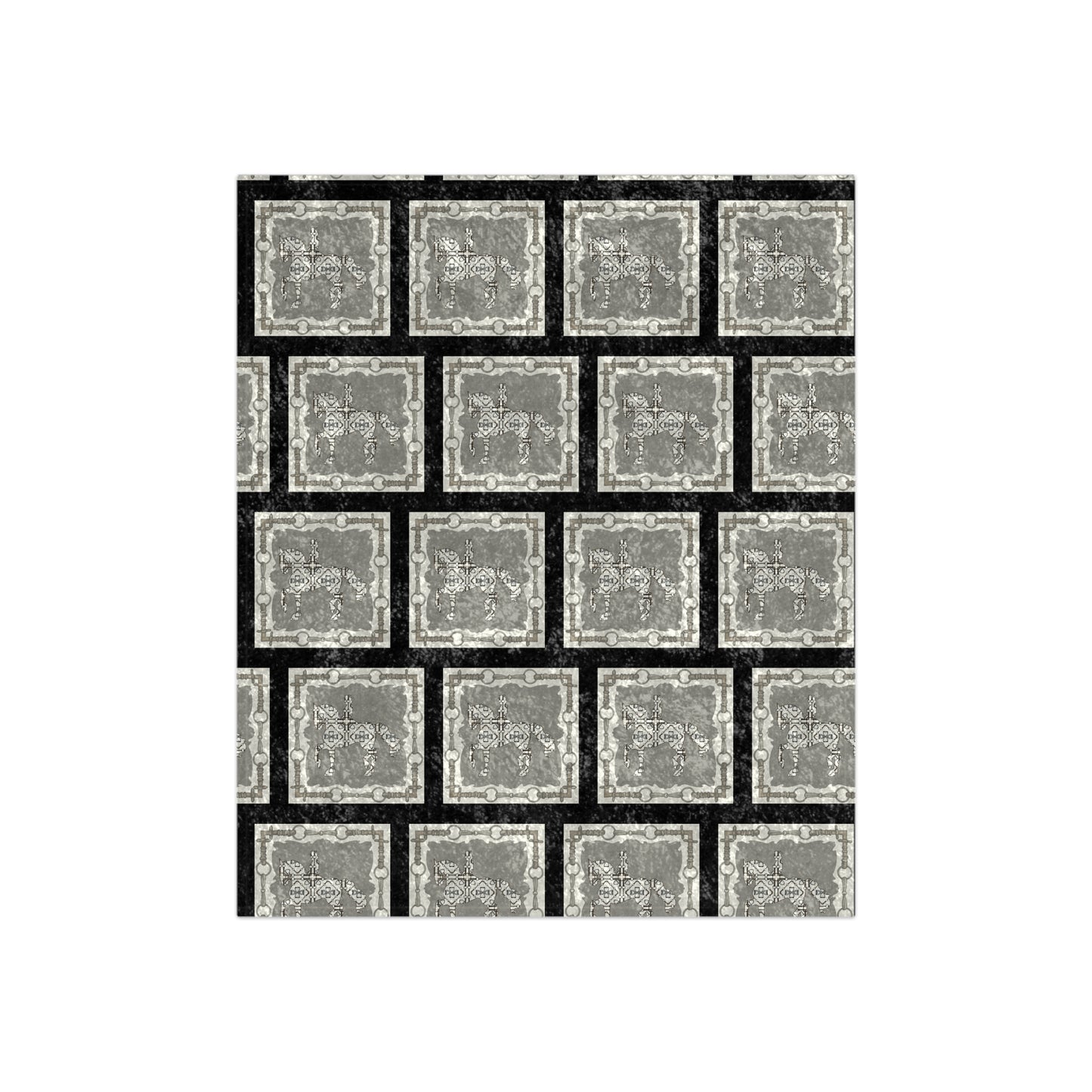 Dressage Piaffe Bit Crushed Velvet Blanket