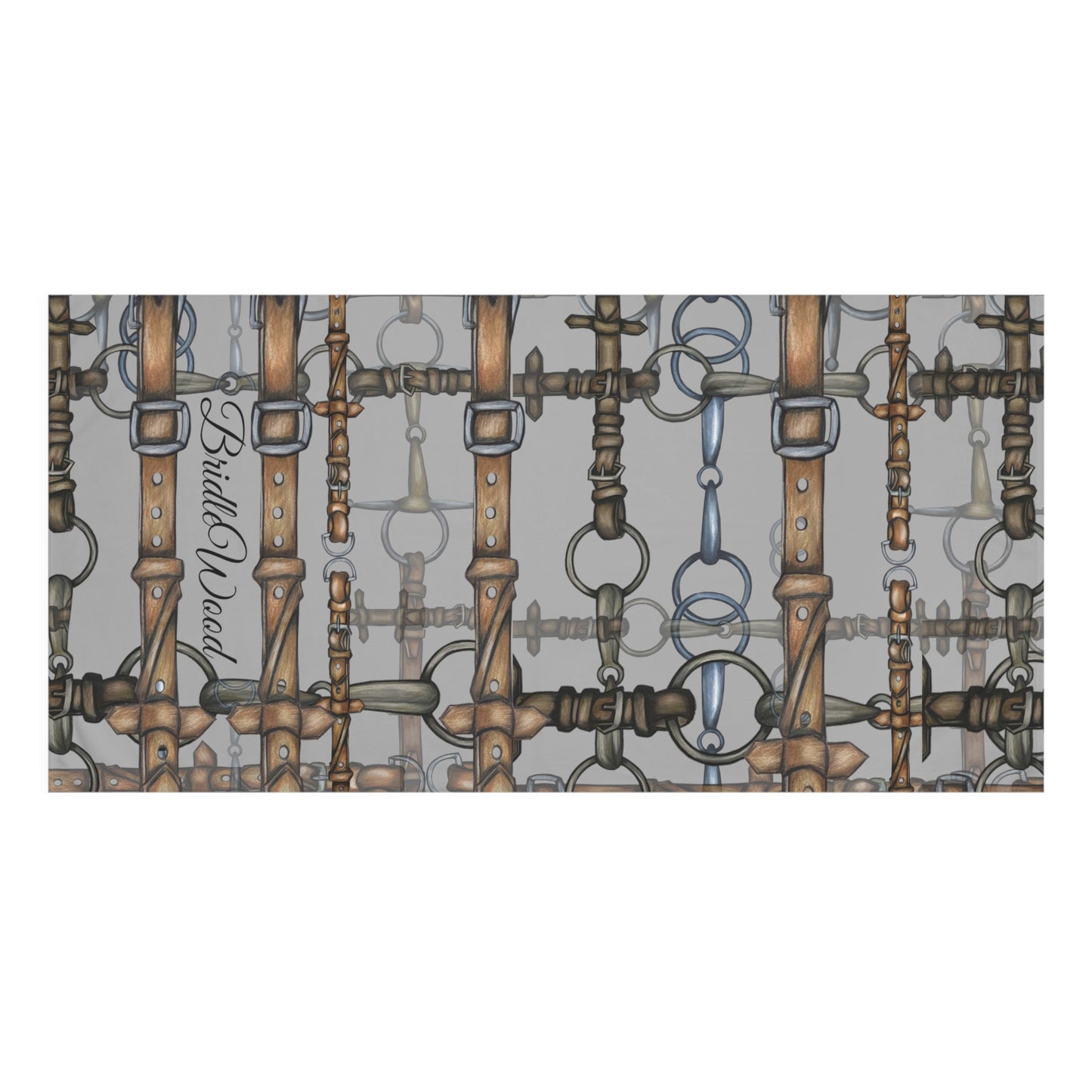 Custom Text Logo Snaffle Bit Premium Towel Design Equestrian Custom Bathroom. Custom Colors Available