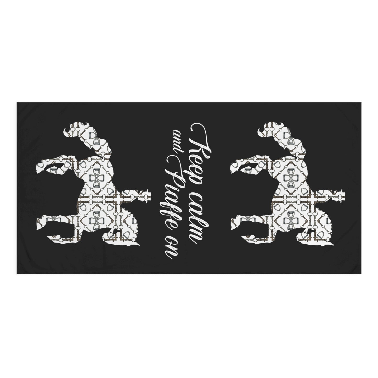 Black and White Dressage Horse Luxury Bath Towel