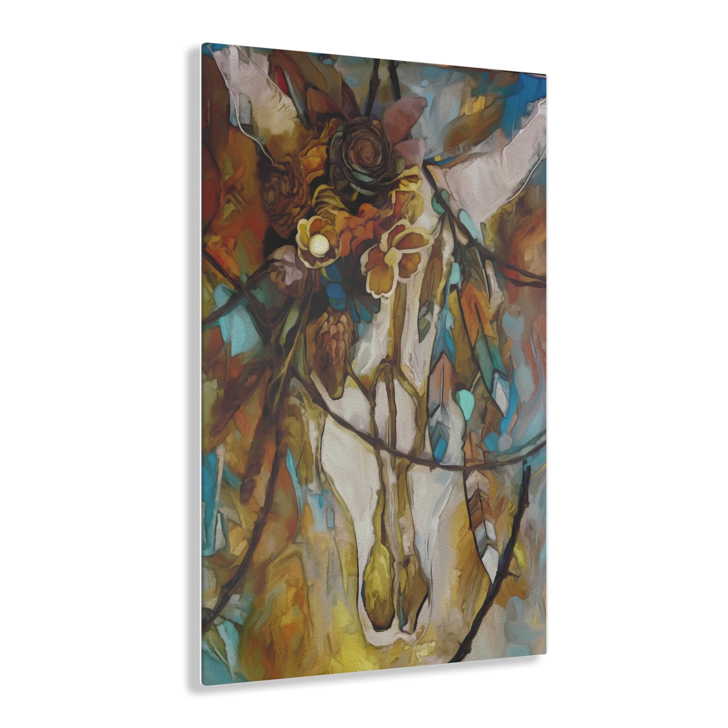 Southwestern Sugar Skull and barbed Wire Art Acrylic Print