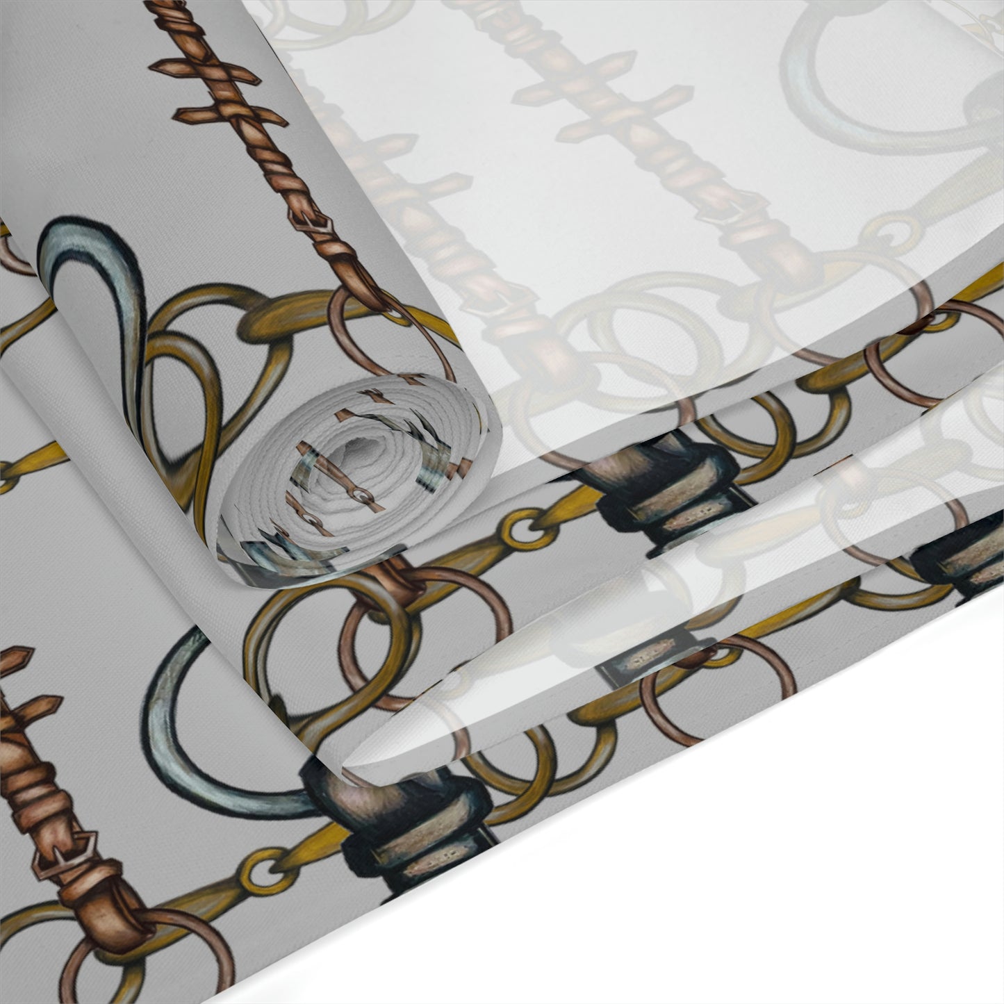 Gray snaffle Bit Table Runner