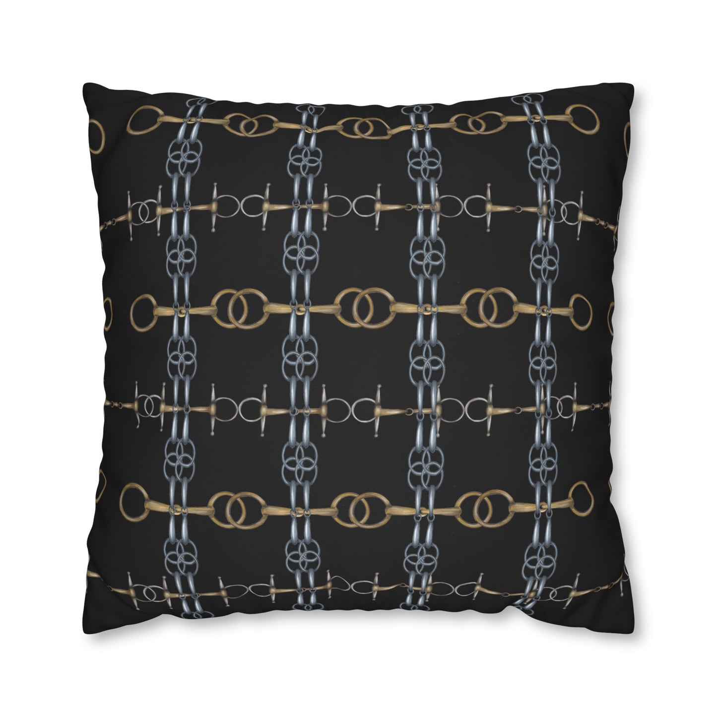 Black Bit Motif Double Sided Pillow Case